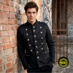 Chaqueta negra de inspiración militar para hombre – Black Zeppelin