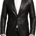 e Genius Chaqueta negra para hombre, de piel auténtica, clásica, elegante, de piel suave, Negro, XXS: Amazon.es: Moda
