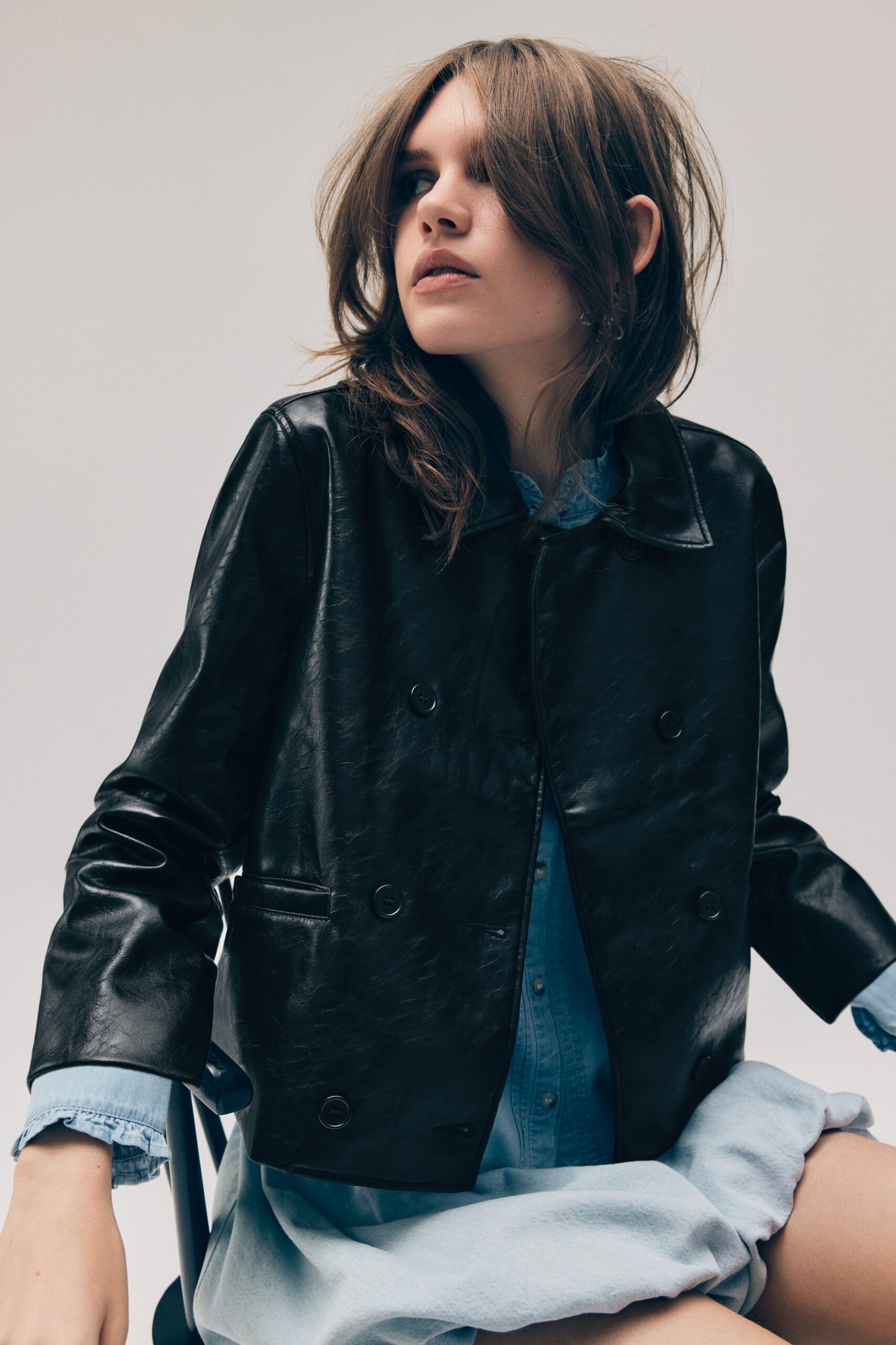 chaqueta-negra-mujer-012agu-1.jpg Chaqueta revestida Negro MUJER | H&M ES - Imagen 1