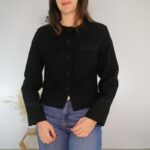 Chaqueta negra de mujer con botones Bataguas