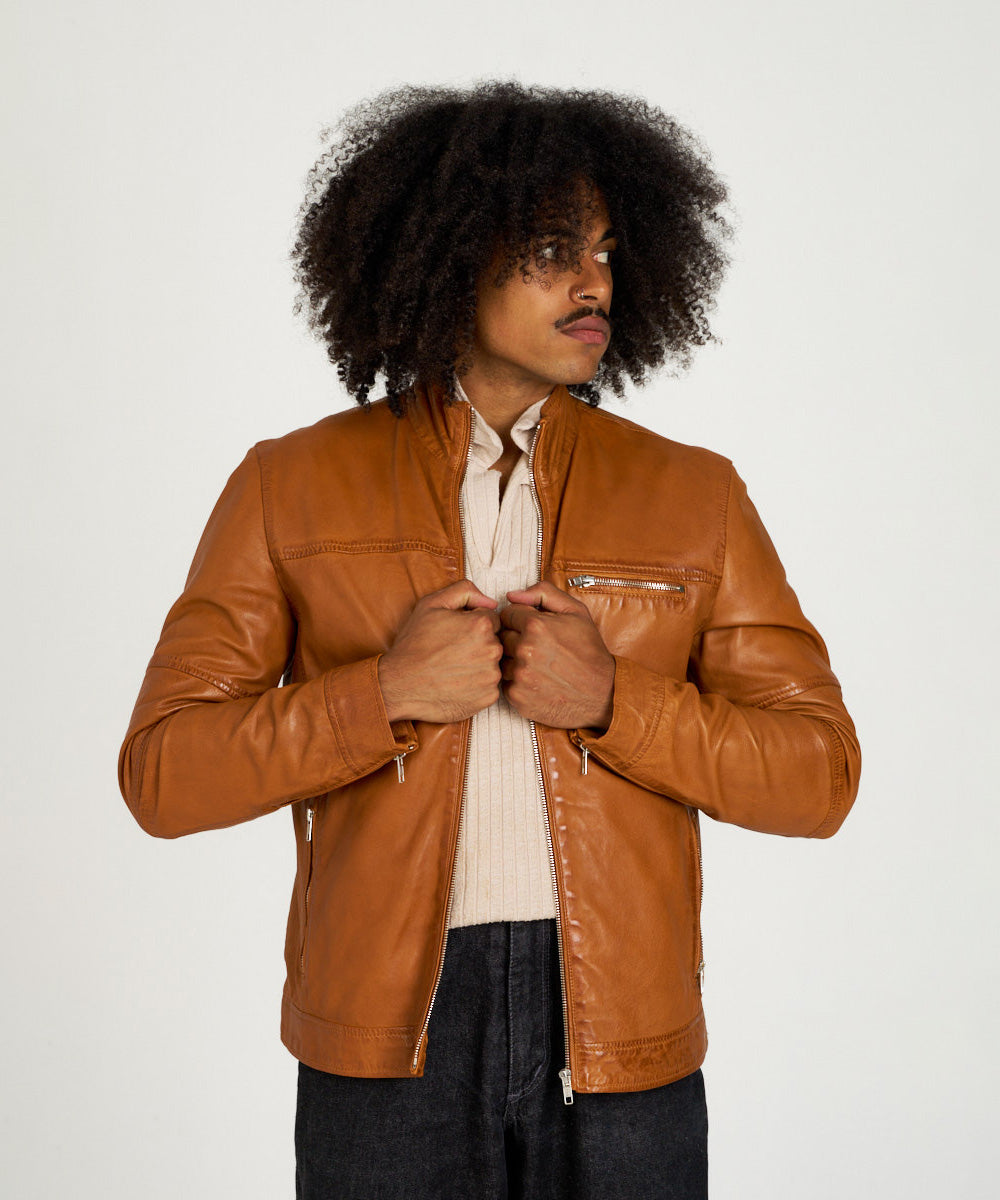 chaqueta-piel-hombre-412ovm-1.jpg Chaqueta de napa color cuero hombre | HervásPiel - Imagen 1