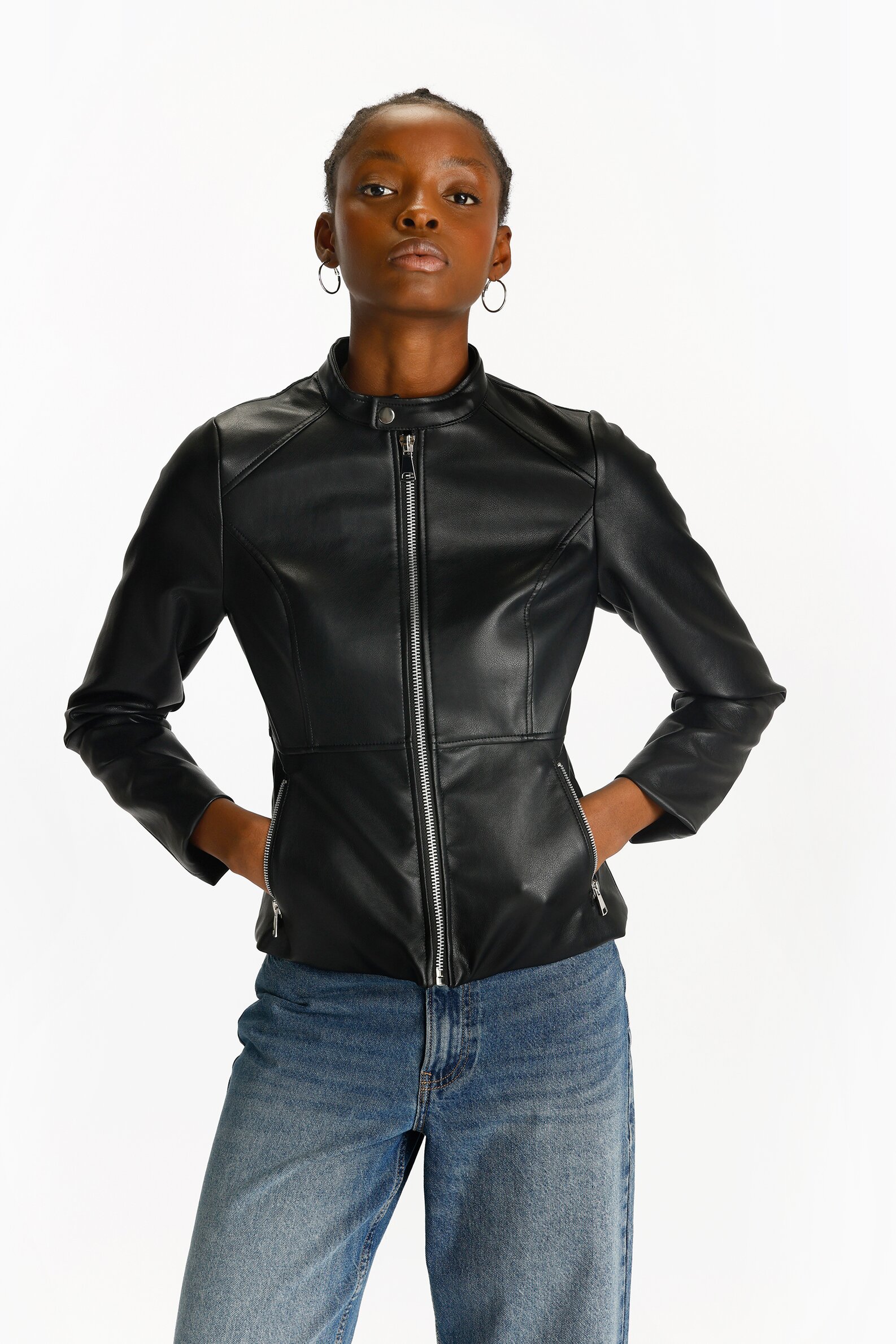 chaqueta-piel-mujer-669ojr-1.jpg Piel Mujer Chaqueta Cuero Y Pelo Cazadora Piel Chaquetas Biker Mujer Baratas Cazadora Biker Mujer - Imagen 1