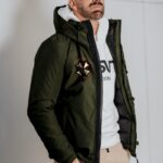 Cazadora doble de hombre plumas + Impermeable LaSaL PARACHUTE kaki