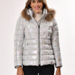 Chaqueta Plumas Mujer Marcas De Plumas Abrigos Capucha Pelo Natural Plumiferos Plateados Mujer Abrigos Plumas