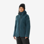Chaqueta de esquí y snowboard cálida y transpirable mujer, FR 500 verde abeto