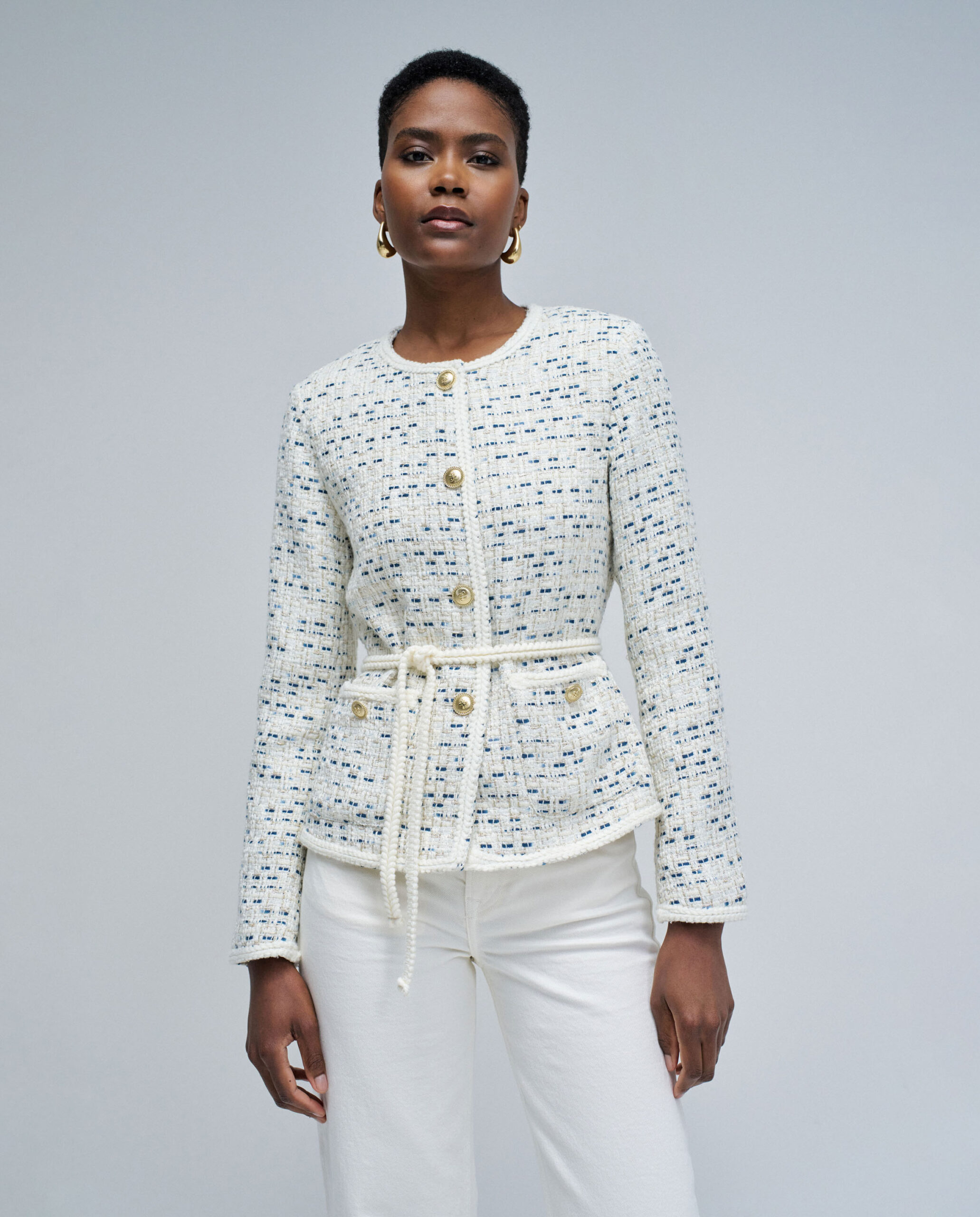 chaqueta-tweed-383ffu-1.jpg Chaqueta de mujer tweed Salsa Jeans Crudo 34/XS - Imagen 1