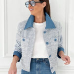 Chaqueta tweed jaspeada