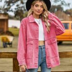 Chaqueta Vaquera De Gran Tamaño Para Mujer,Chaquetas Vaqueras De Color Rosa Lavado Retro,Solapa De Manga Larga,Chaqueta De Transición Con Botones,Abrigo Informal Para Novio,Prendas De Vestir Con B : Amazon.es: Moda