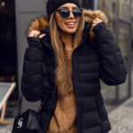 Chaqueta acolchada con capucha de invierno para mujer negro Bolf 5M768 NEGRO