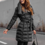 Chaqueta larga de invierno para mujer negro Bolf J9061