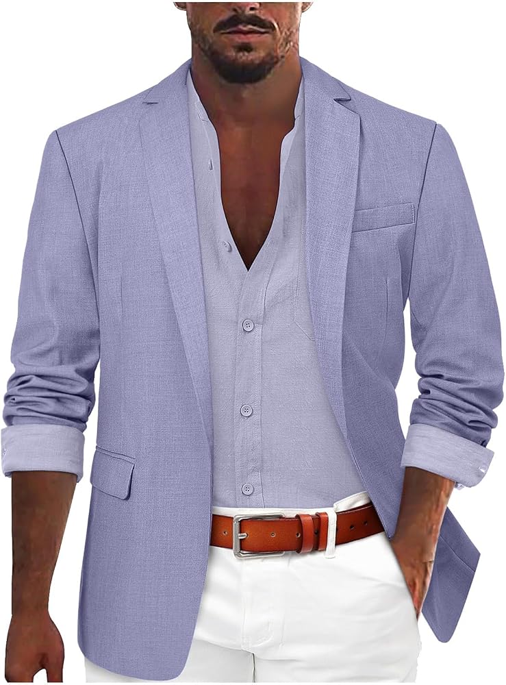 chaquetas-hombre-vestir-828qjt-1.jpg Blazers para hombre, ajuste regular, estilo casual, chaquetas ligeras para hombre, color sólido, de manga larga, con bolsillo, de un solo botonadura, casual, ajustada, para hombre, ajuste regular,: Amazon.es: Moda - Imagen 1