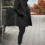 Chaquetas de hombre Abrigos Abrigos de hombre Casual Negro Calidad Milanoo.com