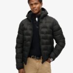 Hombre Abrigo acolchado con capucha en negro | Superdry ES