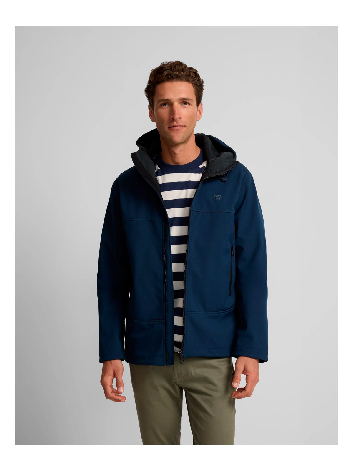 cortavientos-hombre-513aei-1.jpg Chaqueta Cortavientos Hombre Silbon Azul con Capucha Impermeable Casual - Imagen 1