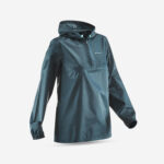 Chubasquero de montaña y trekking media cremallera Mujer Quechua Raincut