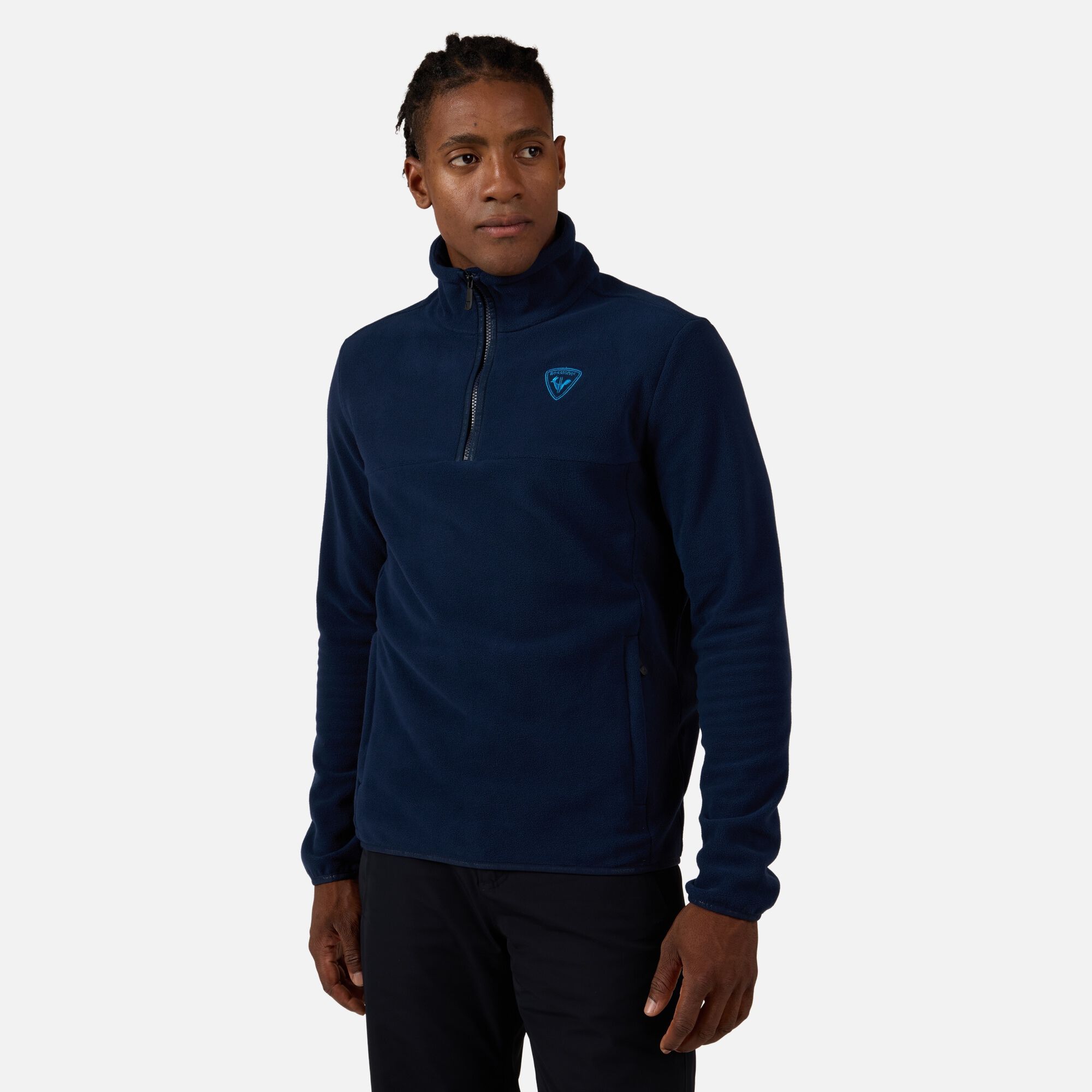 forro-polar-hombre-881sxf-1.jpg Forro Polar Hombre Con Media Cremallera Strawpile | Azul | Rossignol - Imagen 1