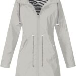 Chubasquero ligero impermeable para mujer, chaqueta de entretiempo con capucha, chaqueta para exteriores, transpirable, chaqueta cortavientos, parka ...
