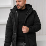 Chaqueta de invierno para hombre negro parka Bolf 22M323A1