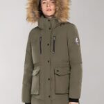 Extreme Pop Mujer Parka Jacket Faux Fur Goose Down Cazadora Impermeable con Capucha UK Brand (S, Caqui): Amazon.es: Moda