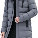 Abrigo Largo de plumón para Hombre Ligero y cálido con Capucha Acolchado y Resistente al Agua Ideal para épocas de frío y Nieve. (Gris,M): Amazon.es: Moda