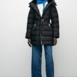 Capucha Plumifero Largo Gris Mujer Chaqueta Plumas Plumifero Impermeable Largo Mujer Abrigo Mujer Plumas Plumífero Largo