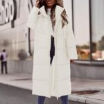 Abrigo Largo De Invierno Para Mujer Cálido Acolchado Con Capucha, Forro De Plumas, Suelto Y Elegante, Color Albaricoque Talla M Acolchado Capucha