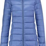 Plumífero Largo Mujer Ultraligero Chaqueta Plumas Invierno Talla Grande Puffer Jacket Cazadora Abrigo Azul: Amazon.es: Moda