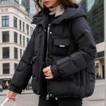 Cazadora Mujer Invierno Color Liso con Capucha Manga Larga Ropa Mujer Invierno 2025 Cremallera con Bolsillo Único Suave Anchos Chaquetas Casual Funcional Plumiferos Negro S: Amazon.es: Moda