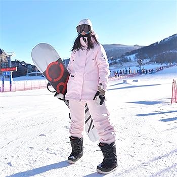 ropa-esqui-mujer-582tcw-1.jpg Dos juegos de ropa de esquí femenina, Traje de nieve de capucha transpirable, engrosado y cálido para mujeres, Ropa de nieve impermeable y a prueba de viento para esquí, montañismo cualquier (Color : - Imagen 1