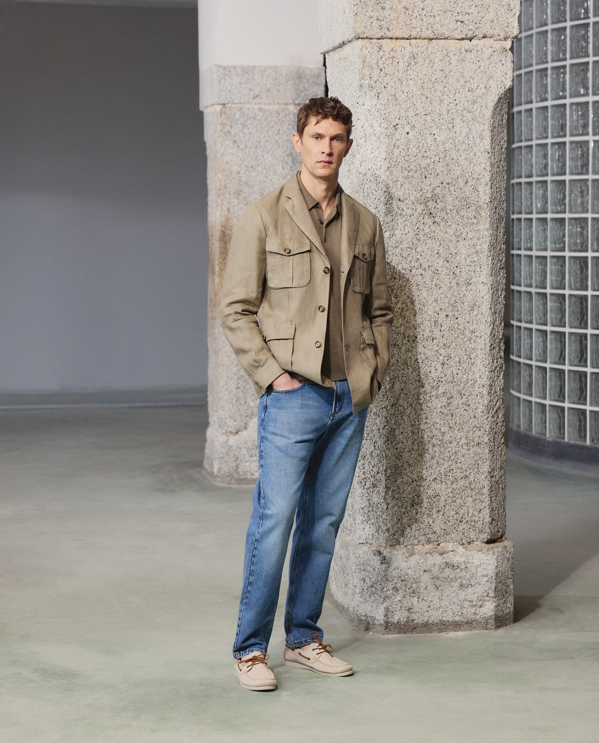 sahariana-hombre-207way-1.jpg Sahariana de hombre. Emidio Tucci Kaki 50 Largo 3 Regular - Imagen 1