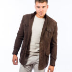 Chaqueta sahariana de nobuck ante hombre