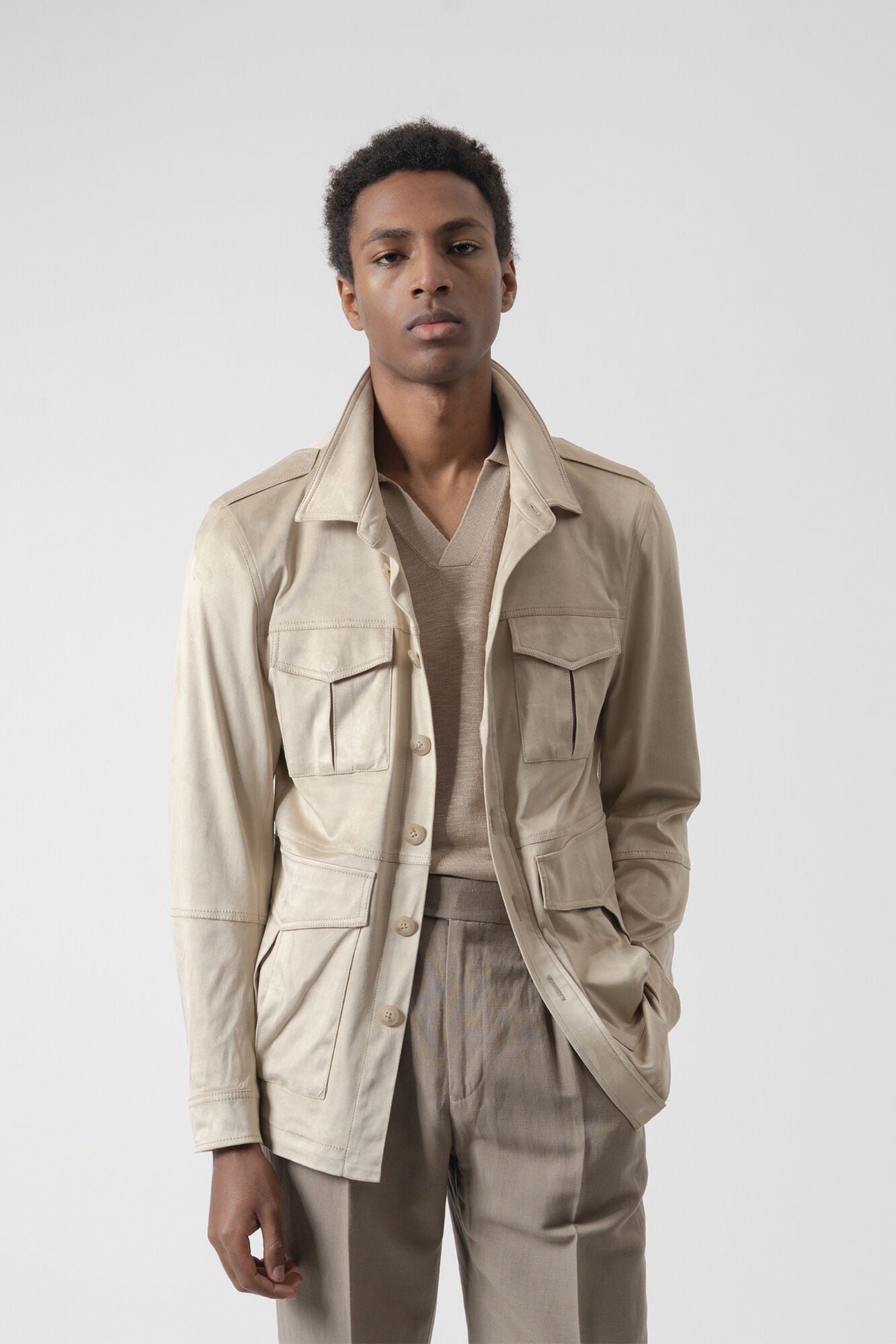 sahariana-hombre-816cce-1.jpg Sahariana suede | Chaquetas de Hombre | Cortefiel - Imagen 1