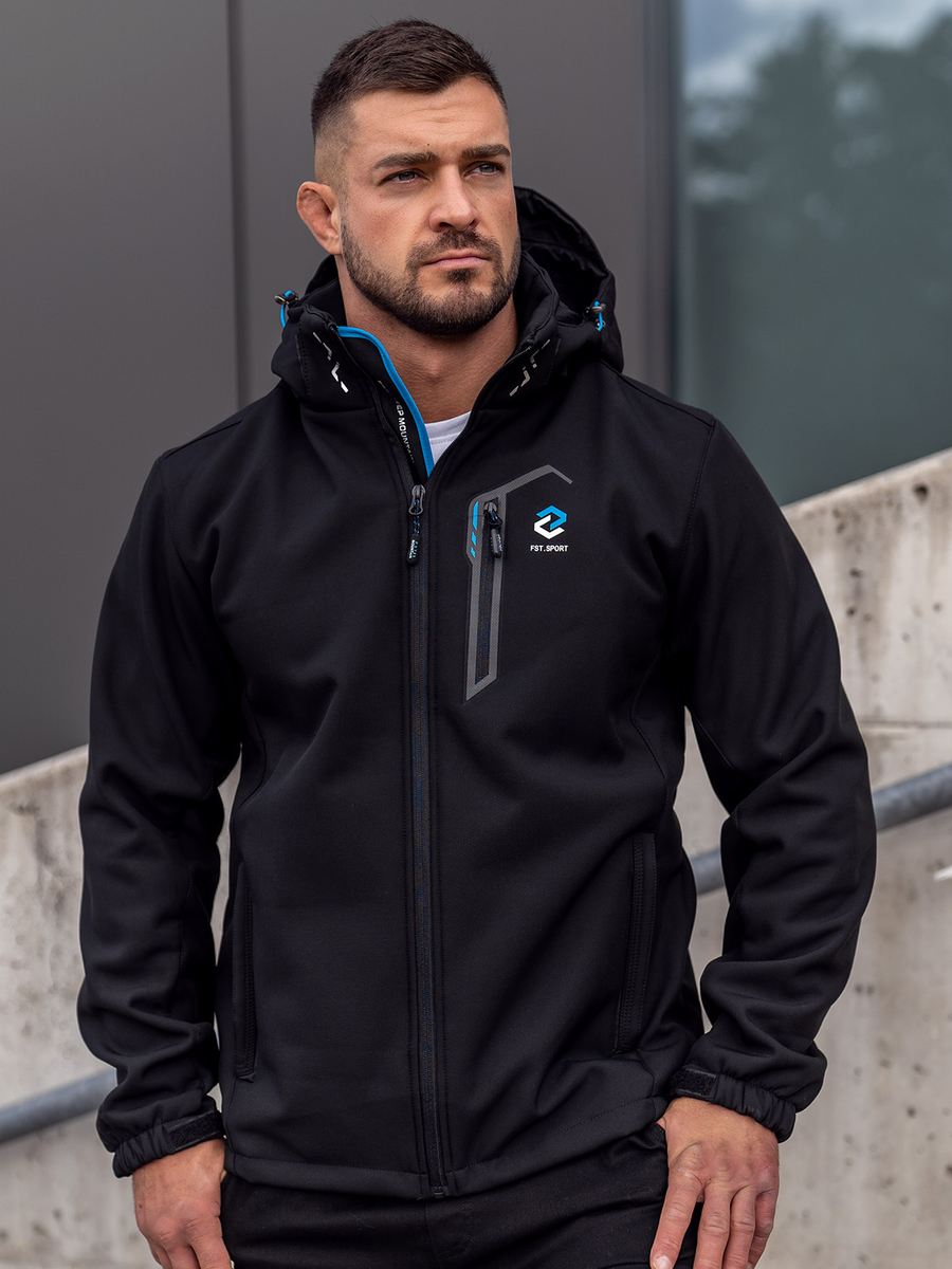 softshell-hombre-416ikc-1.jpg Hombre Chaqueta softshell Negro Azul Bolf WX062 - Imagen 1